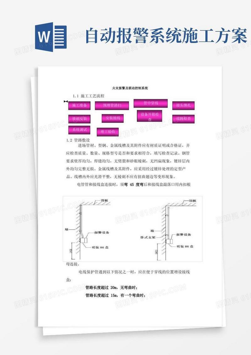 火灾自动报警及消防联动控制系统施工方案