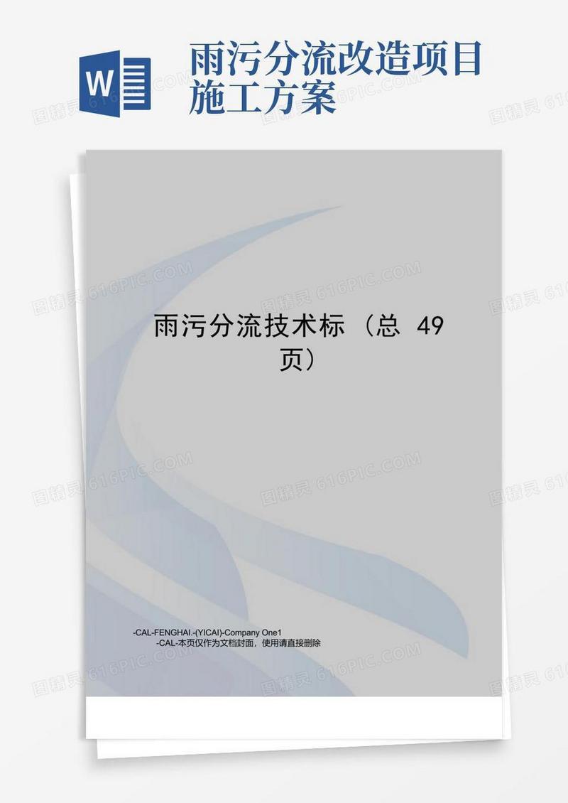 雨污分流技术标(总49页)