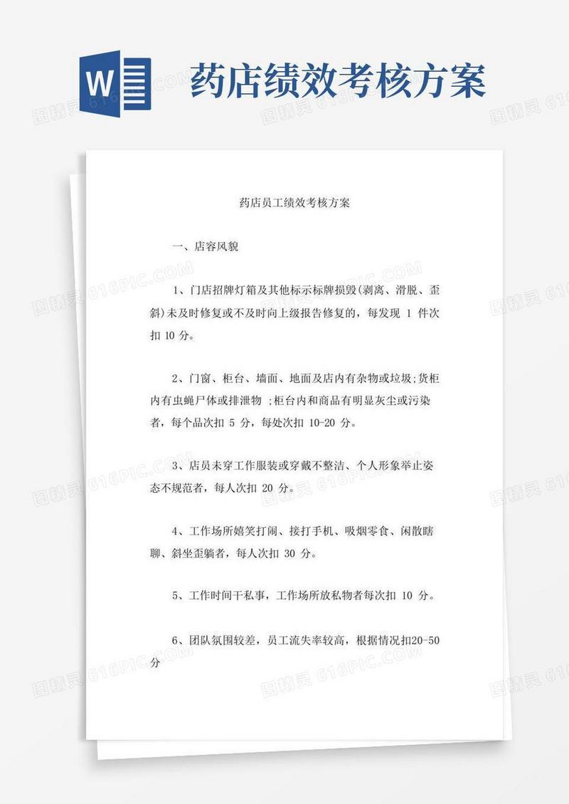 药店员工绩效考核方案【精编版】