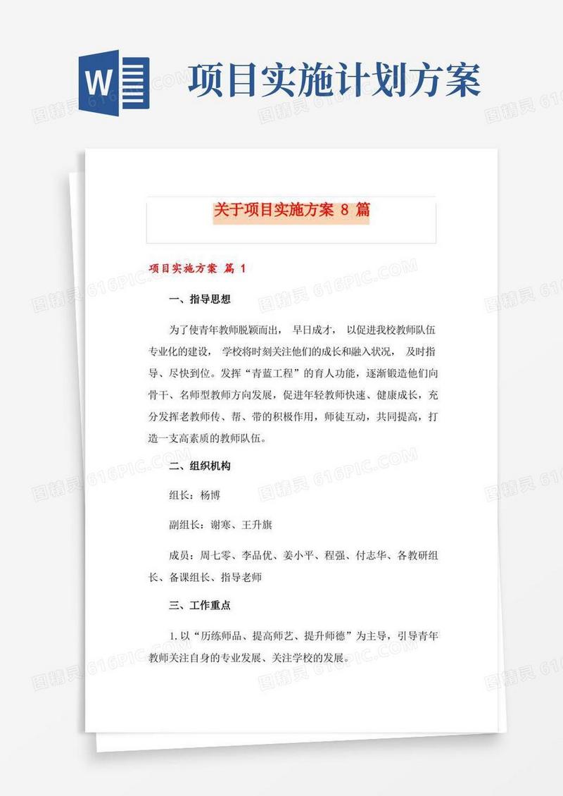 关于项目实施方案8篇