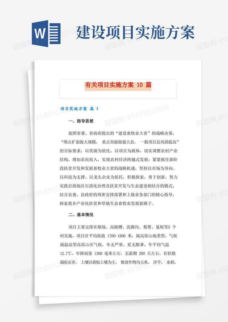 有关项目实施方案10篇