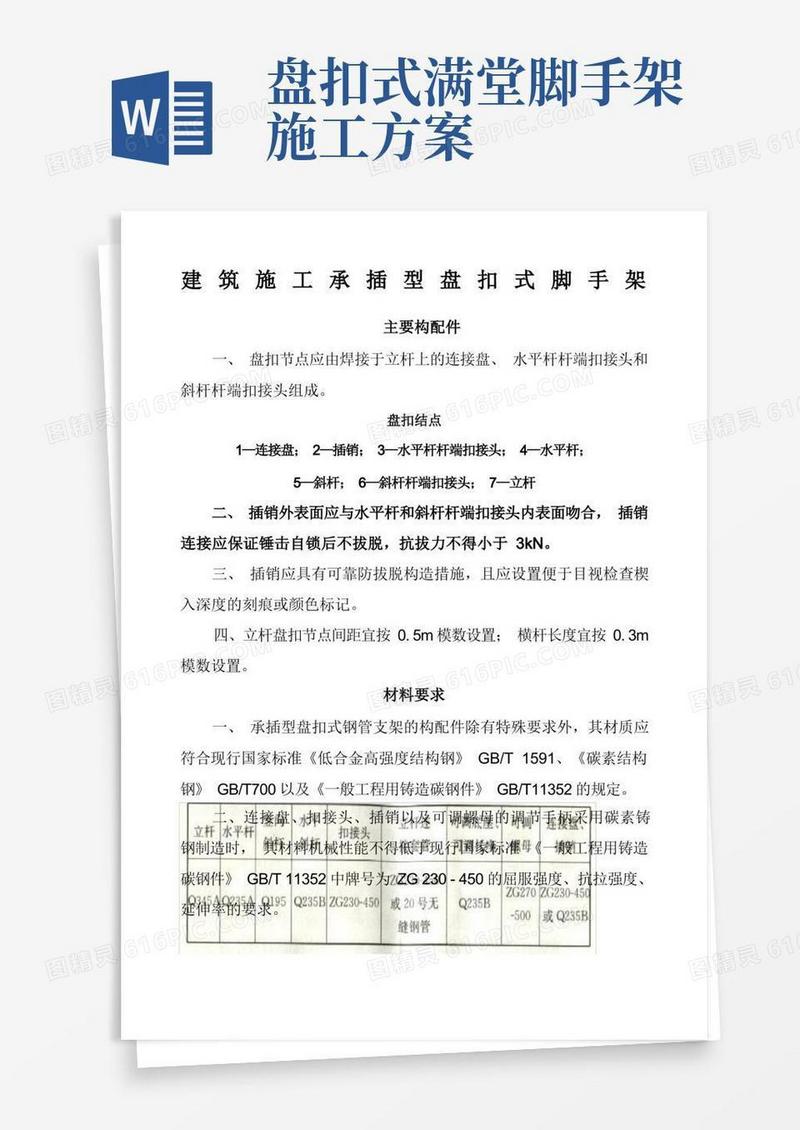 建筑施工承插型盘扣式脚手架安全技术规范JGJ