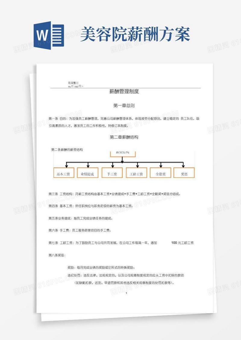 标准美容院薪酬管理制度