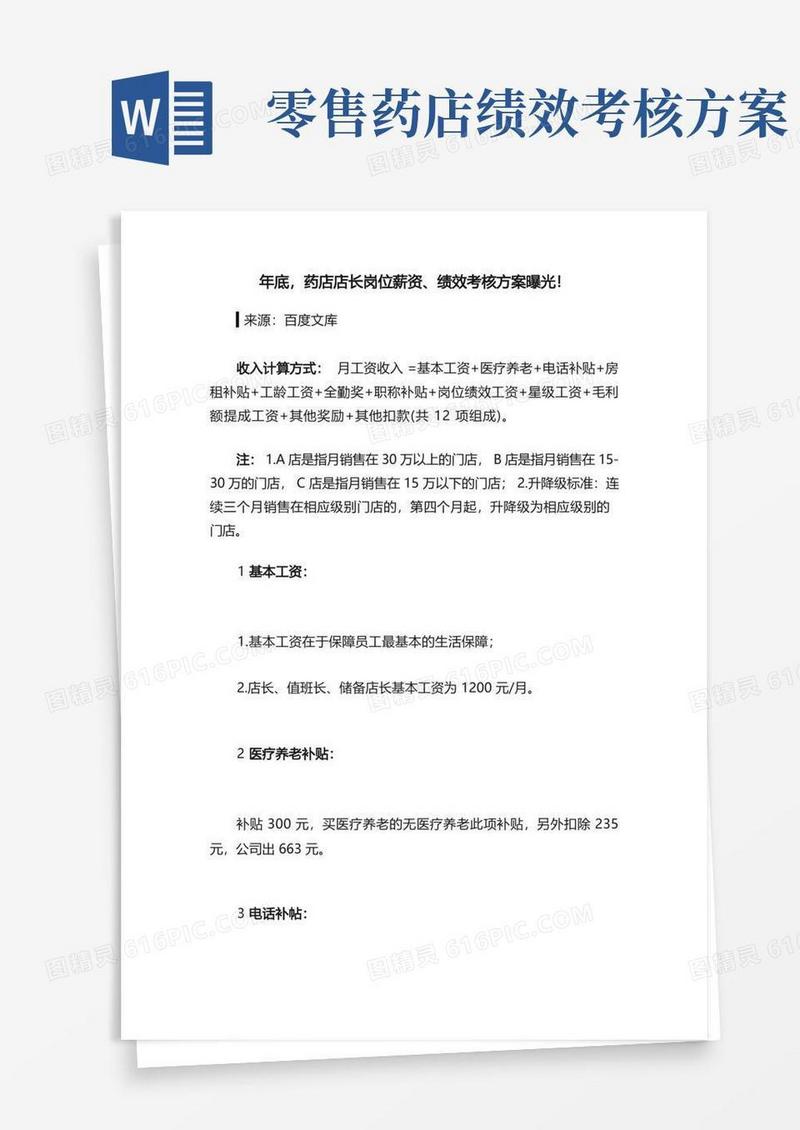 年底，药店店长岗位薪资、绩效考核方案曝光！