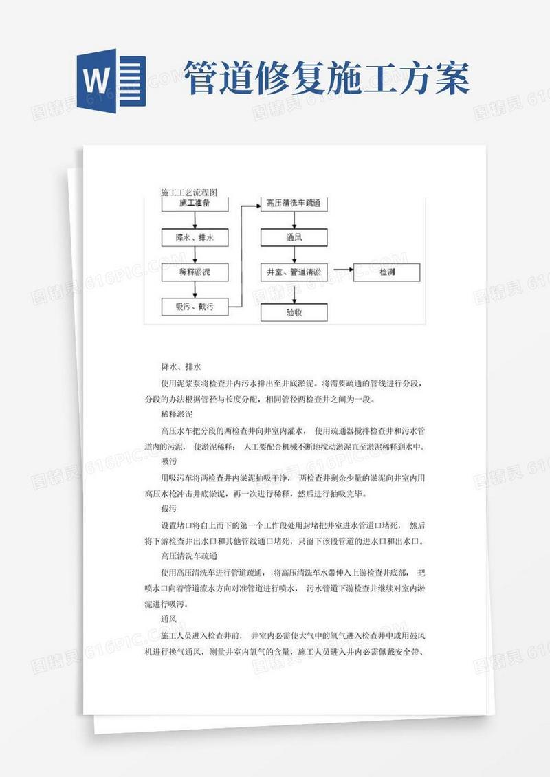 管道清淤施工方案