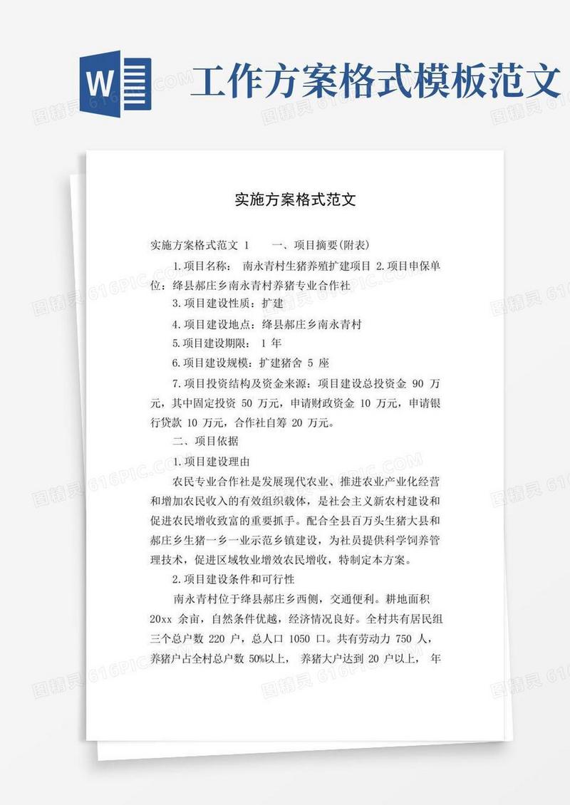 实施方案格式范文