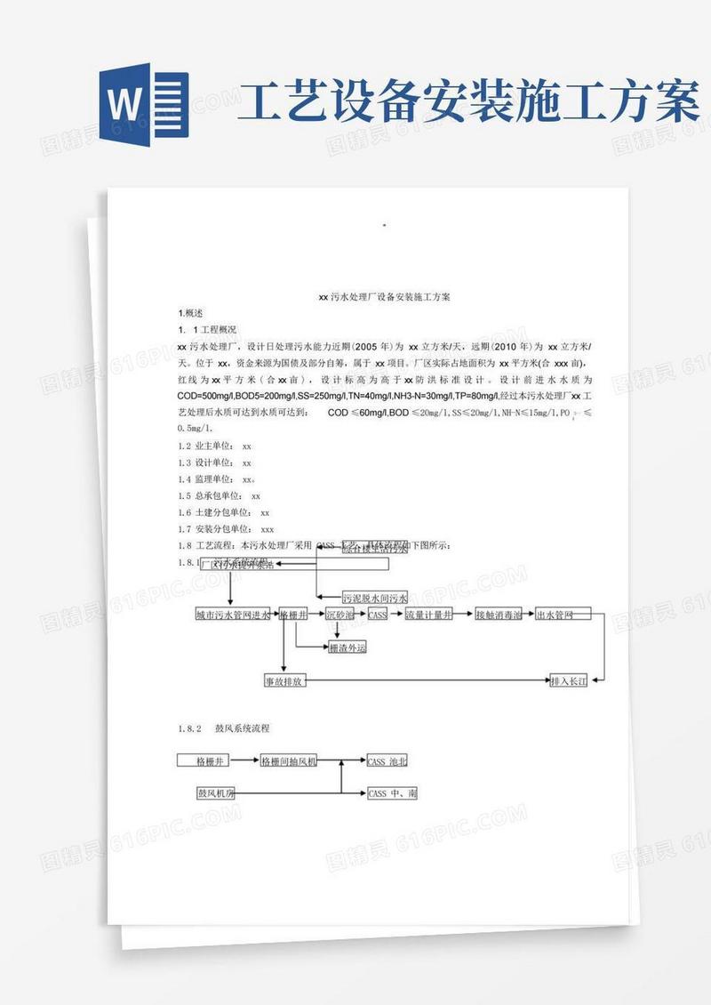 污水处理厂设备安装施工组织方案