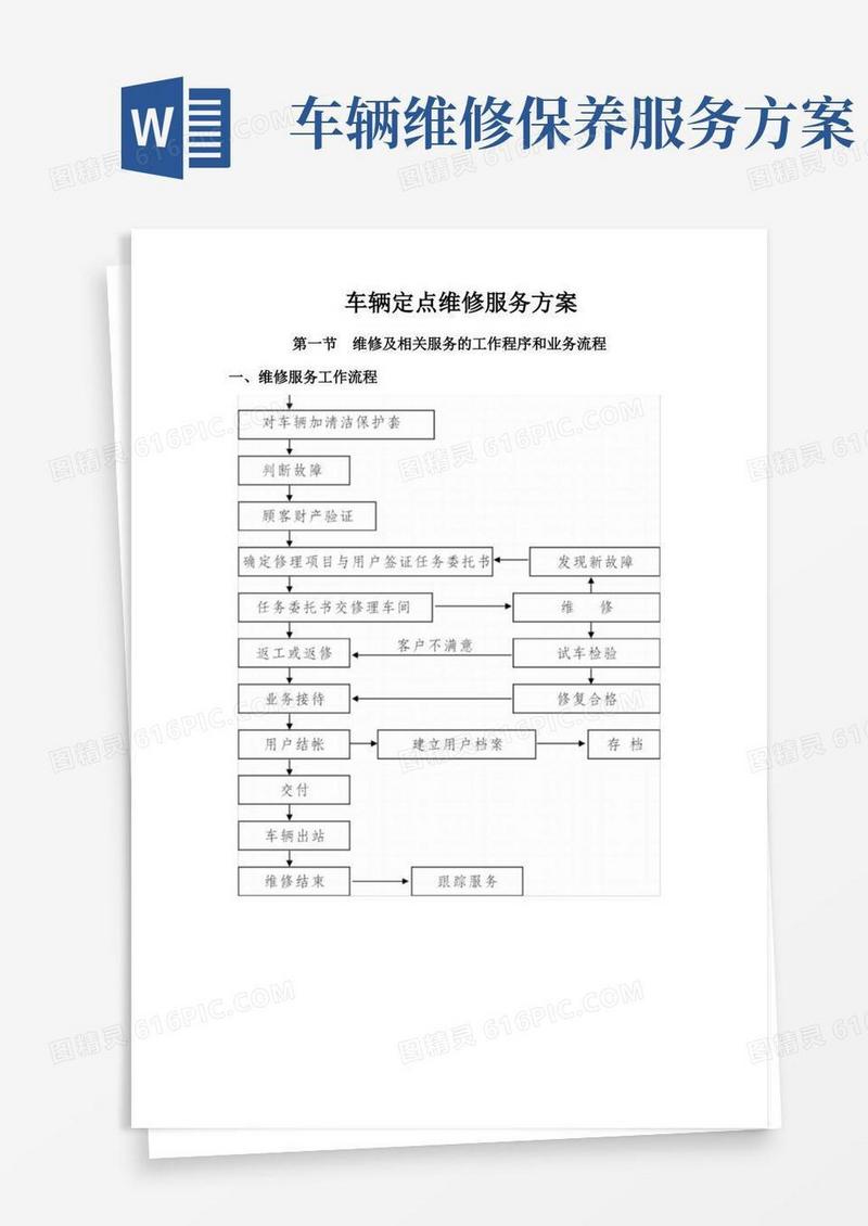 车辆定点维修服务方案