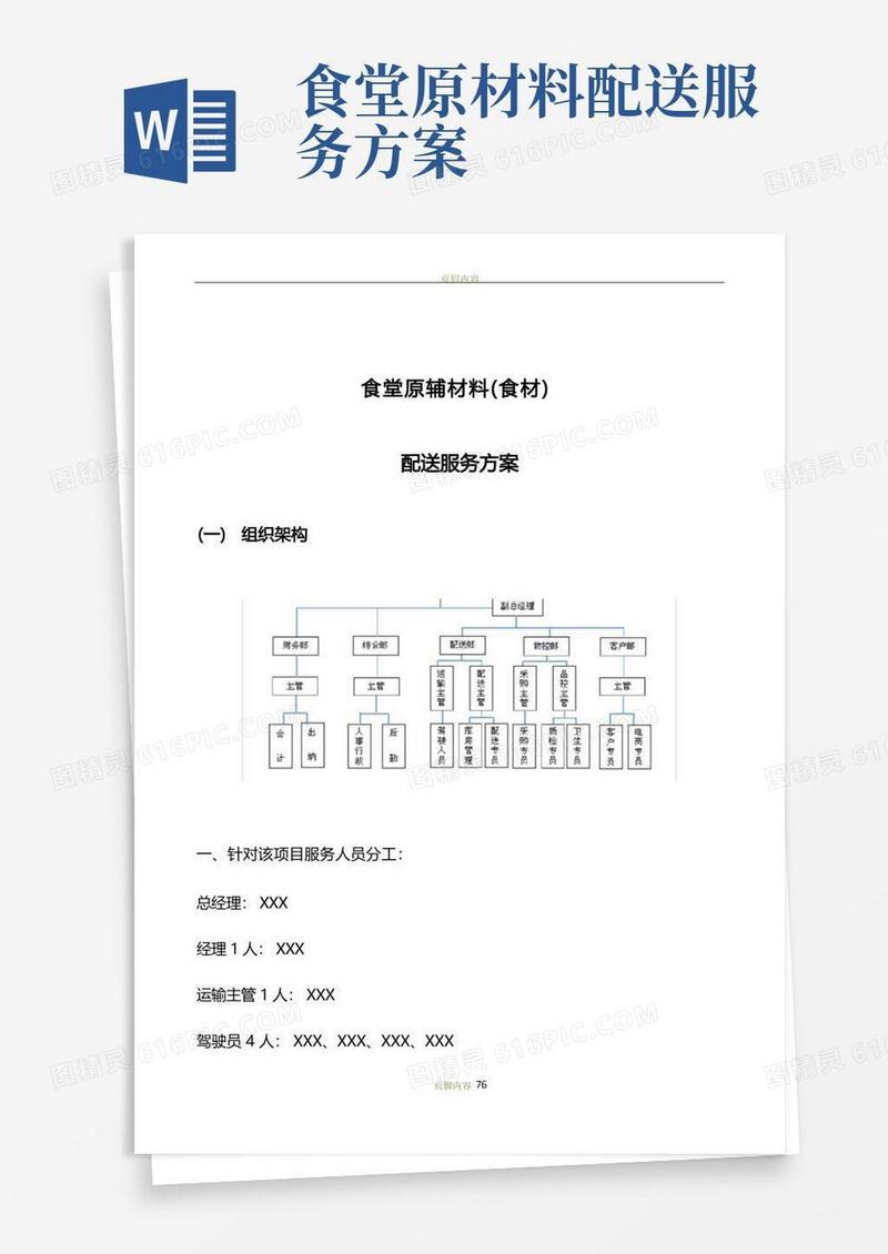 食堂原辅材料(食材)配送服务方案