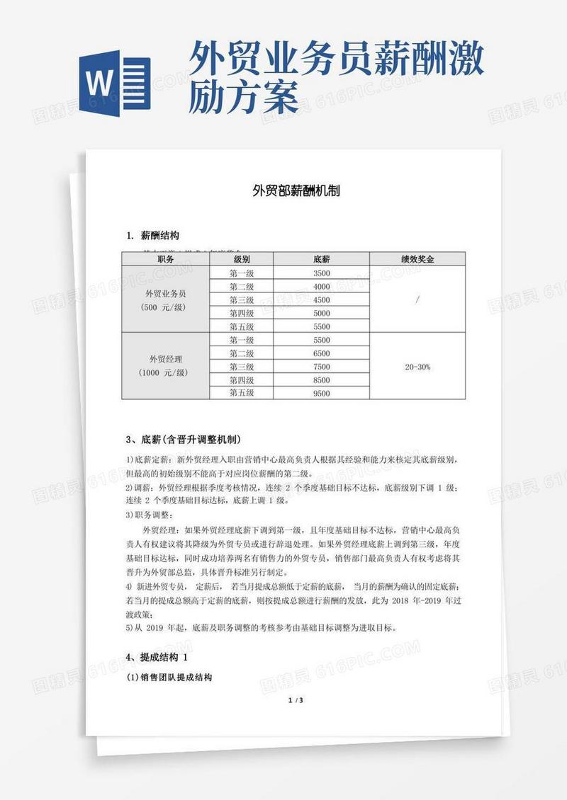 外贸部薪酬机制