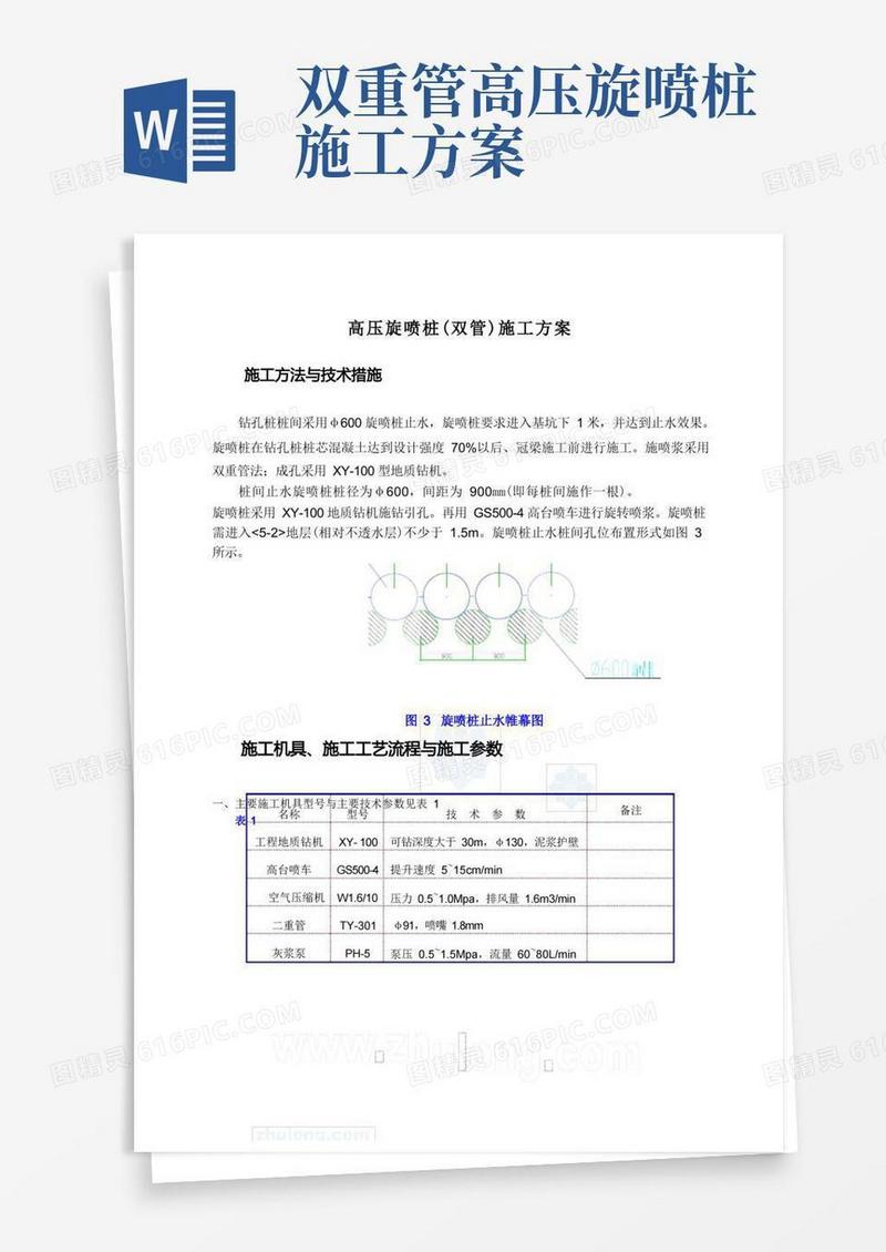 高压旋喷桩(双管)施工方案