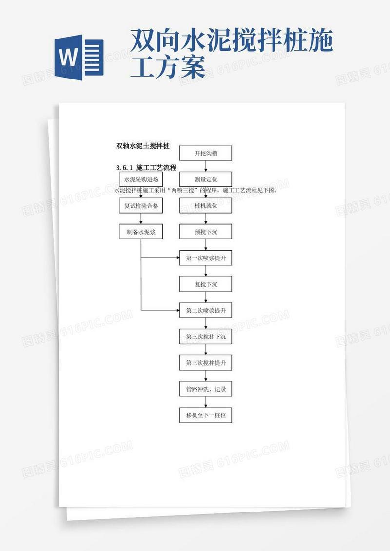 双轴水泥土搅拌桩施工方案