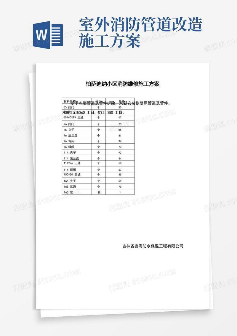 消防管道改造维修施工方案