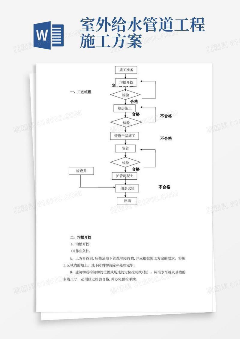 室外给排水施工方案
