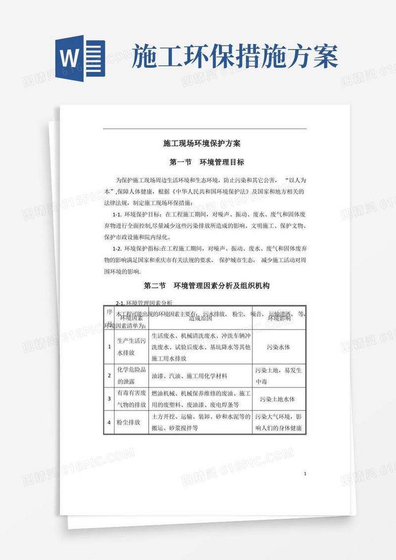 施工现场环境保护方案