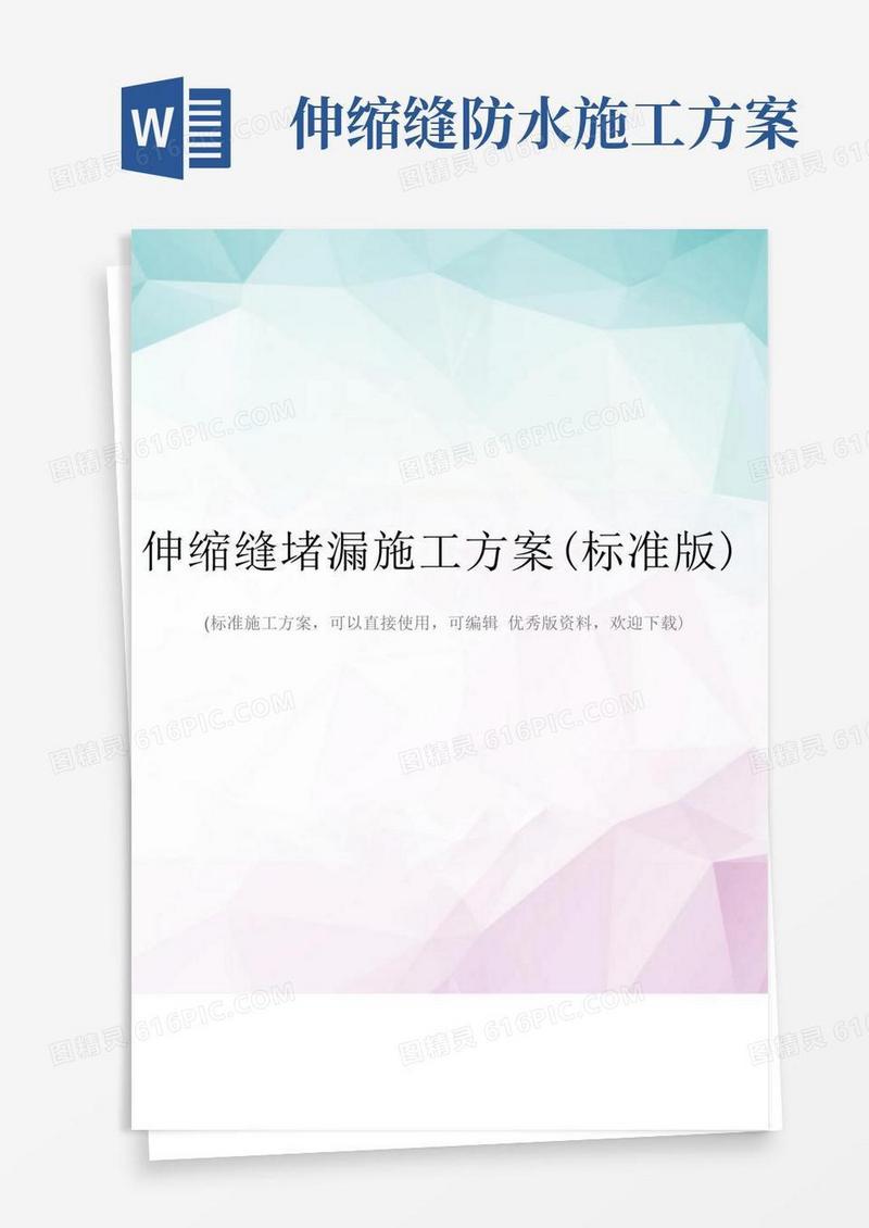 伸缩缝堵漏施工方案(标准版)