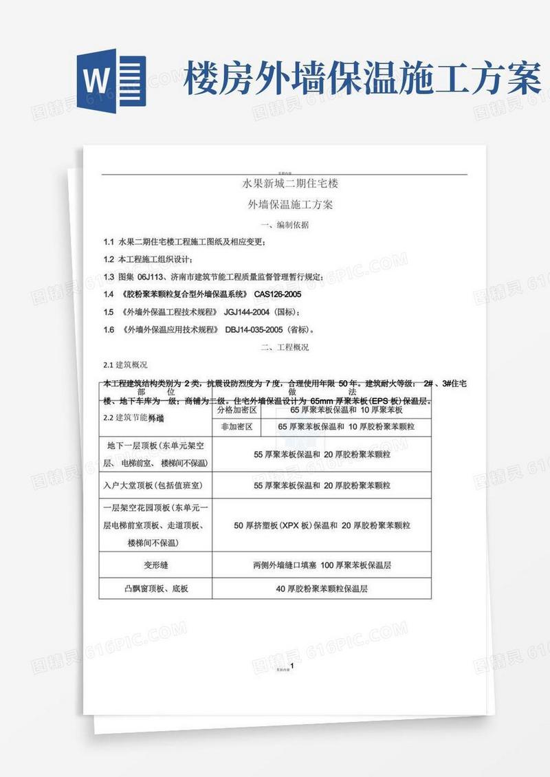 住宅楼外墙保温施工方案(eps板)_secret