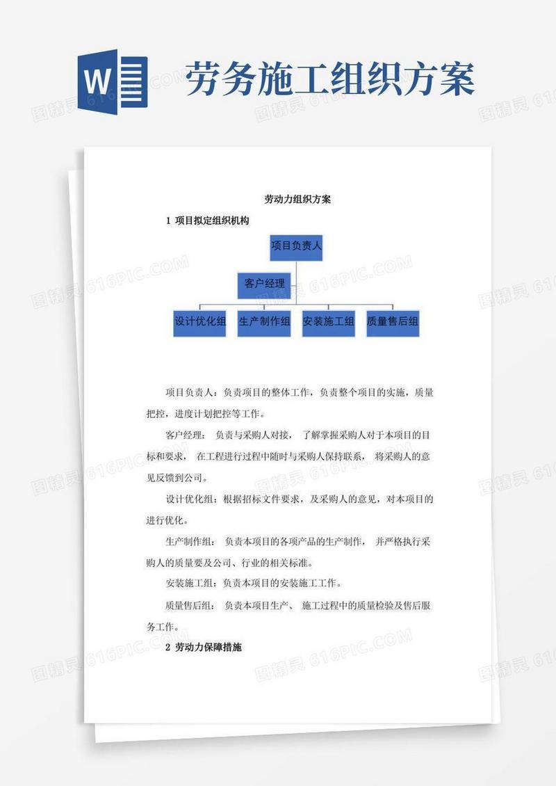 劳动力组织方案