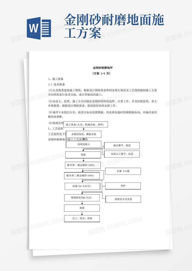 金刚砂耐磨地坪施工工艺-共3种方案
