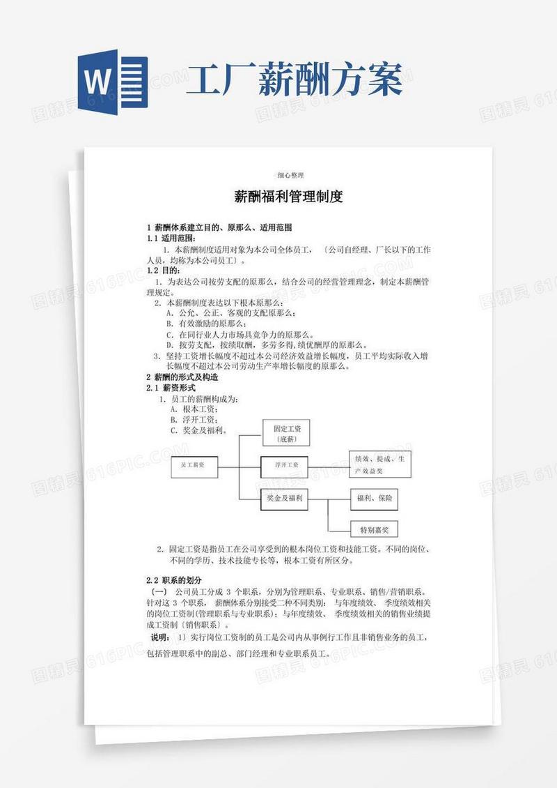 工厂薪资、福利方案