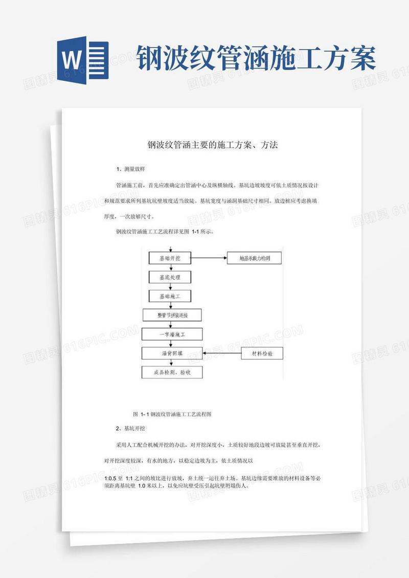 钢波纹管涵主要的施工方案、方法