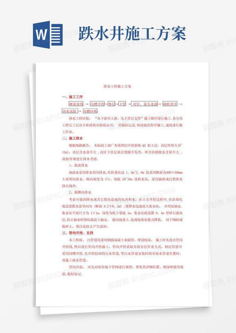 (砼管)排水工程施工方案