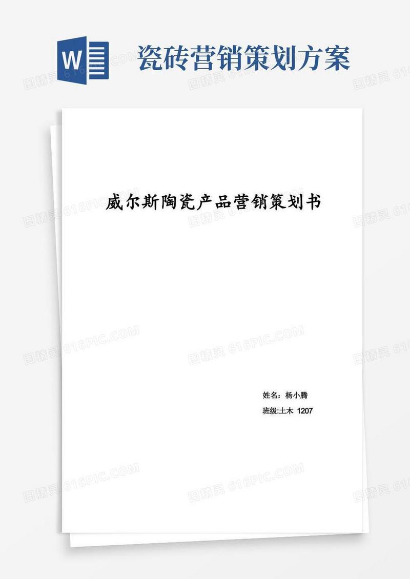 威尔斯瓷砖营销策划书