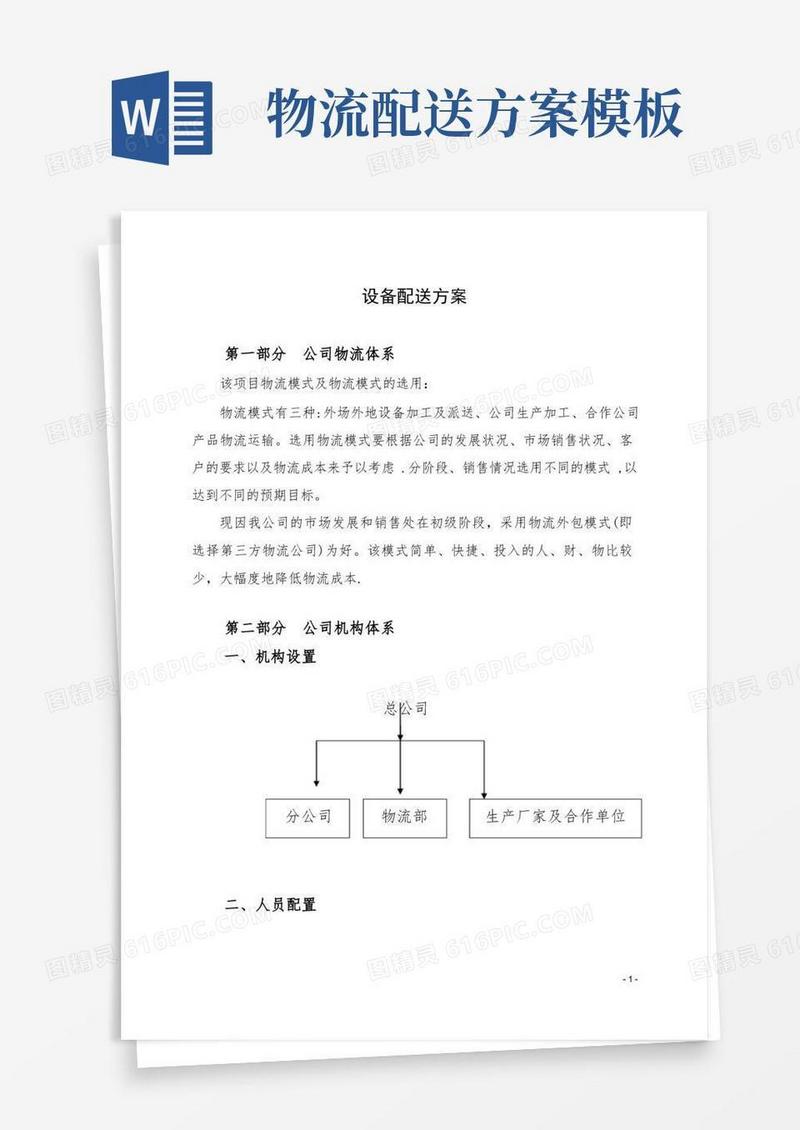 公司产品物流配送方案【范本模板】
