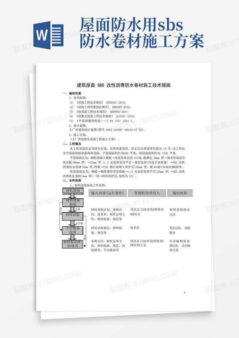 SBS防水卷材屋面施工技术措施