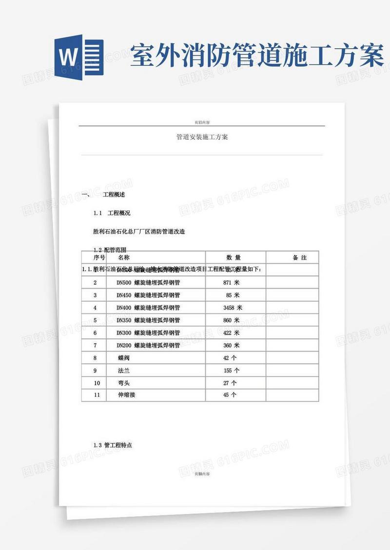 消防管道改造安装施工方案