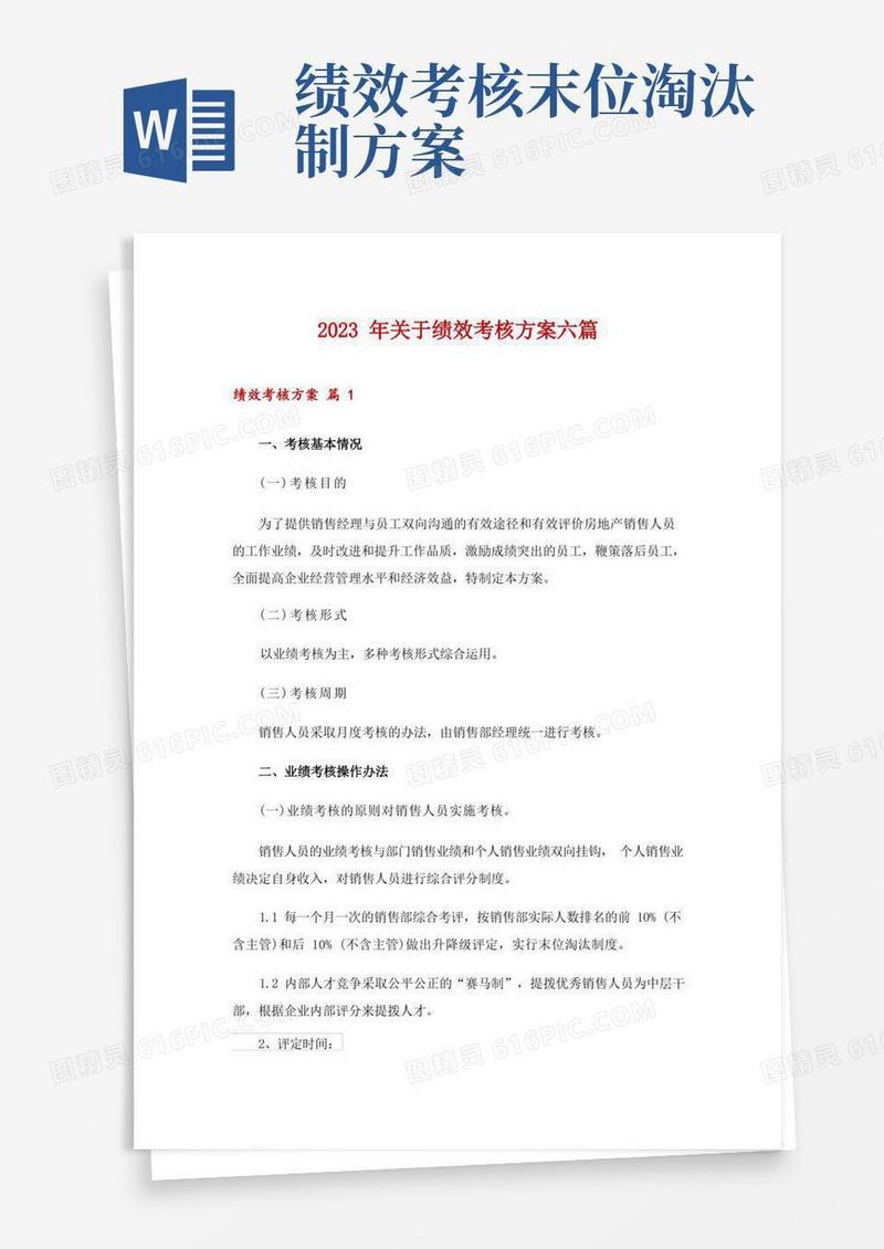 2023年关于绩效考核方案六篇