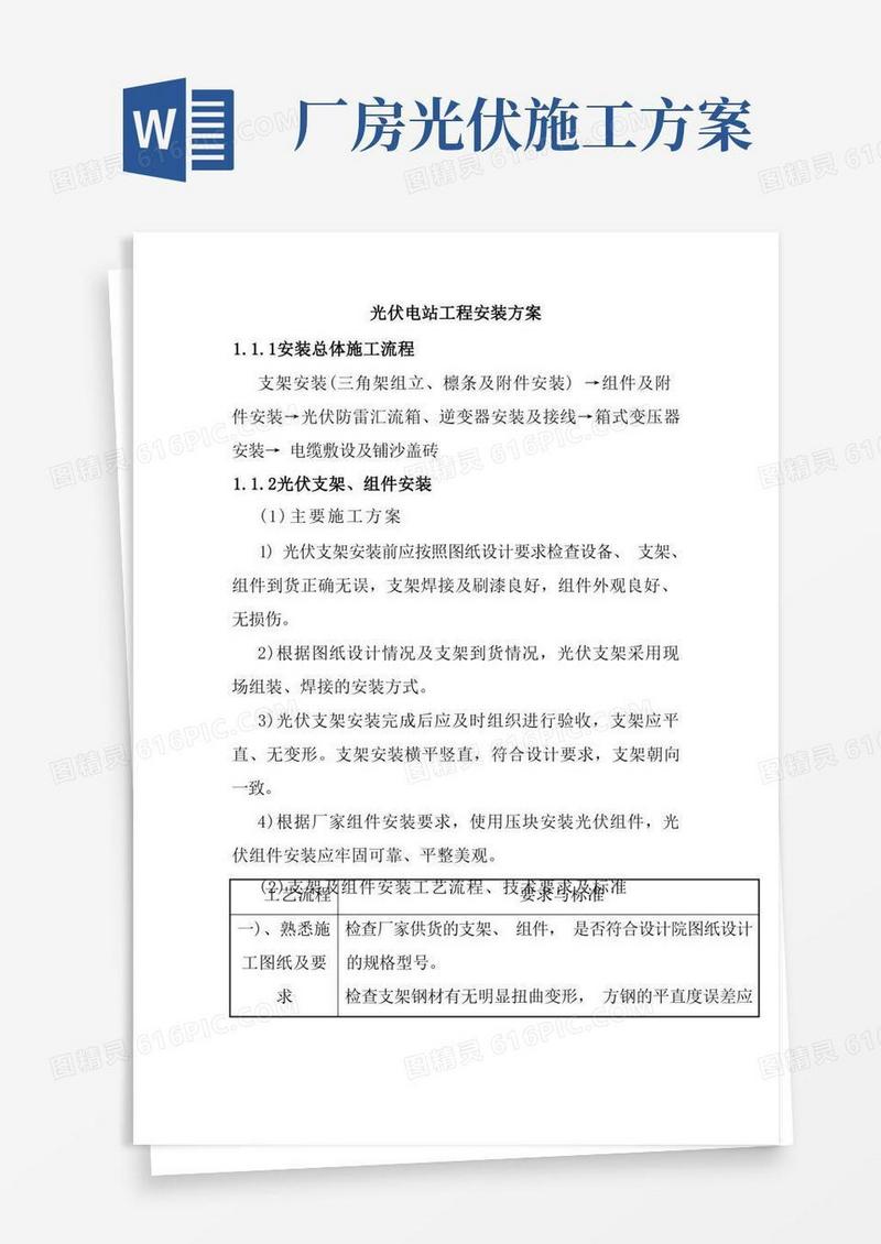 光伏电站工程安装方案