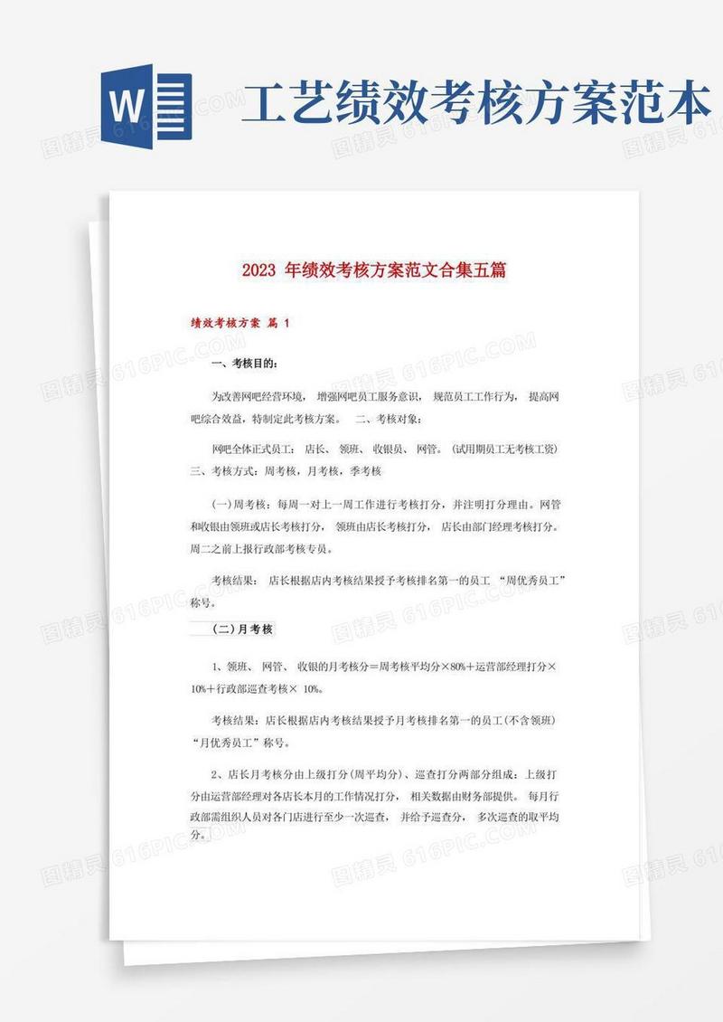 2023年绩效考核方案范文合集五篇_