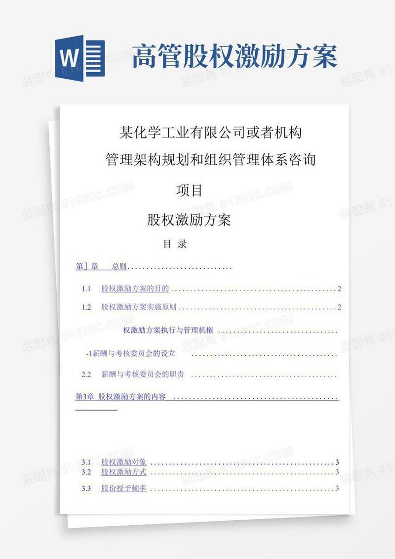 高管股权激励管理规定文档模板