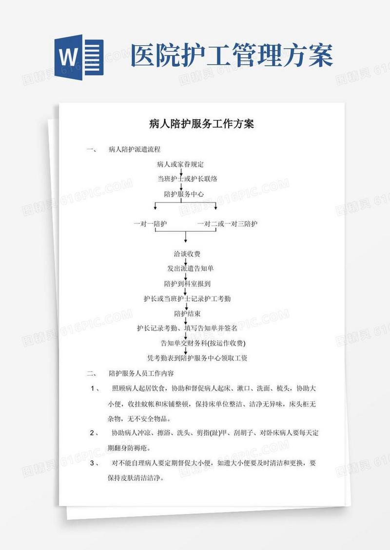 病人陪护服务工作方案