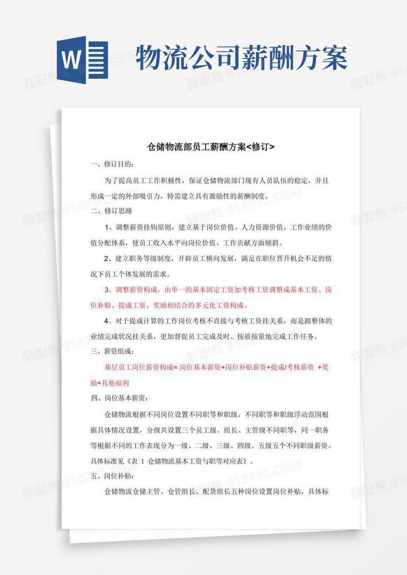 《申通快递公司仓储物流部员工薪酬方案》(doc页)-物流运作【管理资料】