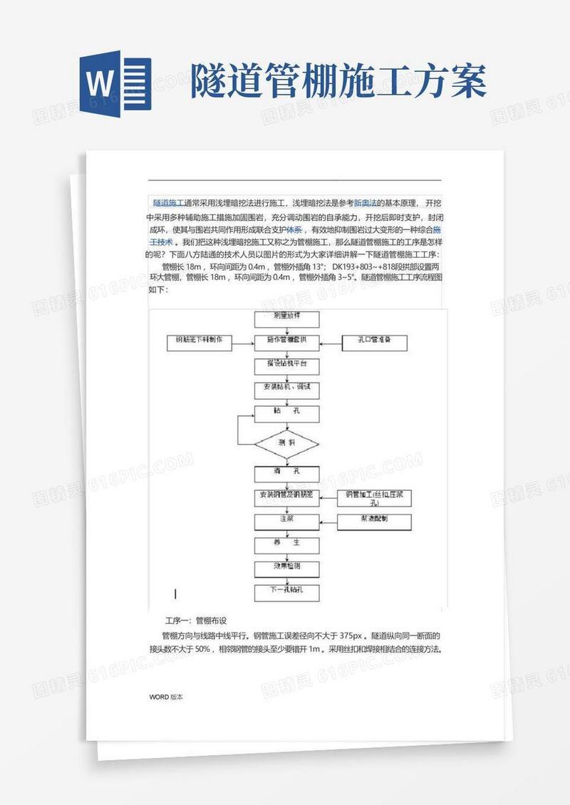 隧道管棚施工工序图片详解