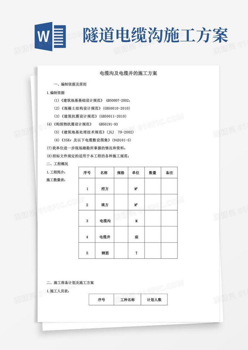 电缆沟及电缆井的施工方案