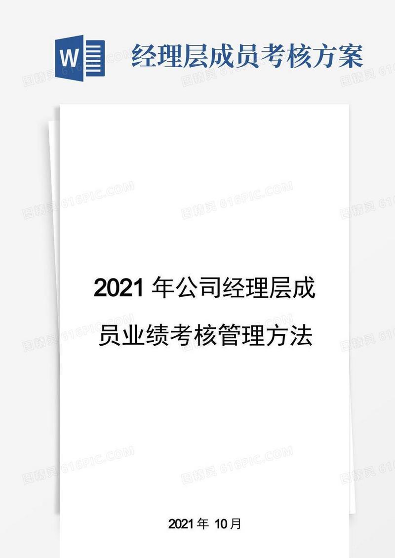 2021年公司经理层成员业绩考核管理办法