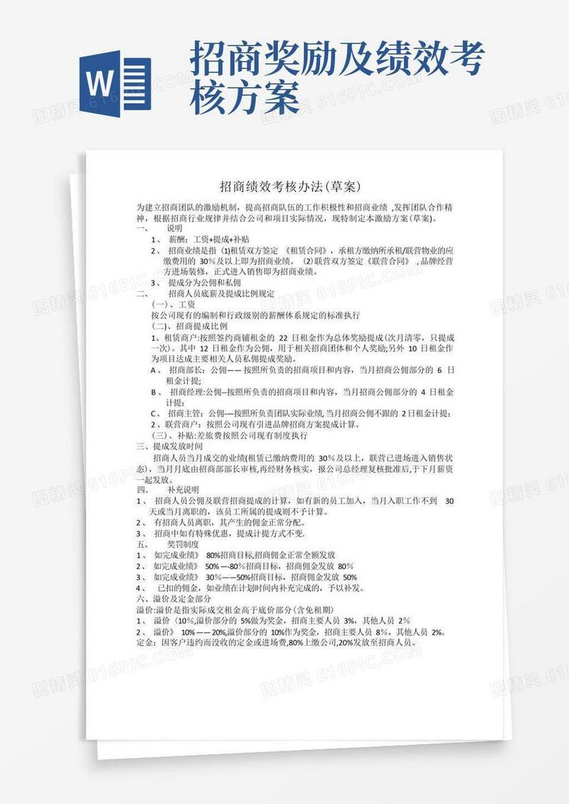 招商绩效考核办法