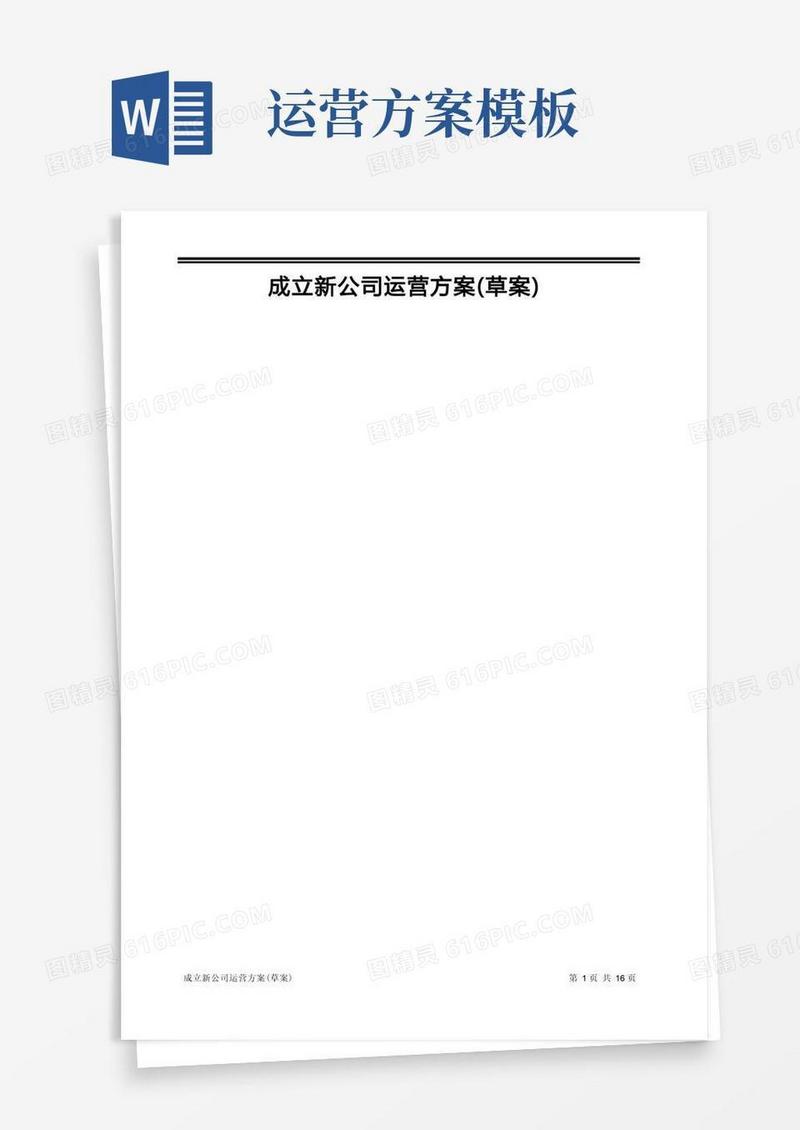 成立新公司运营方案(草案)模板