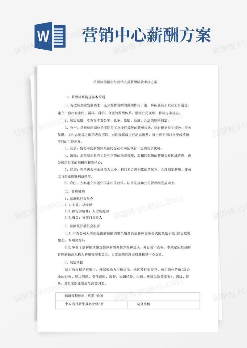 教育培训机构招生与营销人员薪酬与绩效考核方案(共三篇)
