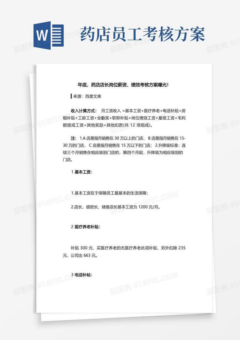 年底，药店店长岗位薪资、绩效考核方案曝光！