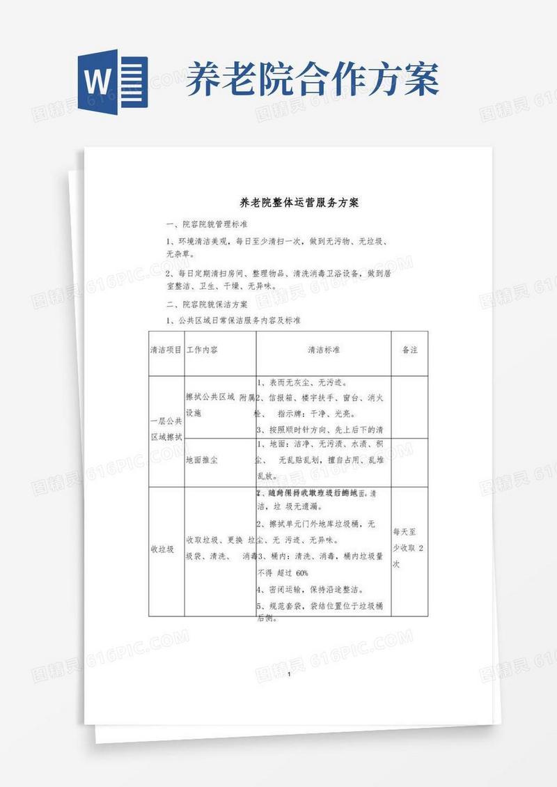 养老院整体运营服务方案
