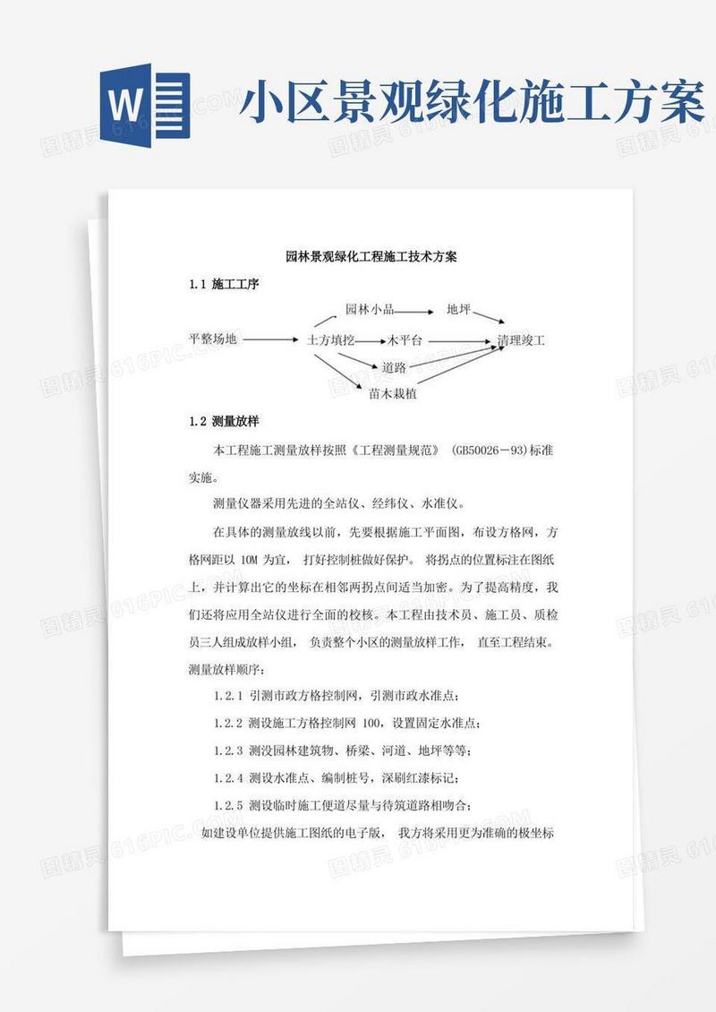 园林景观绿化工程施工技术方案
