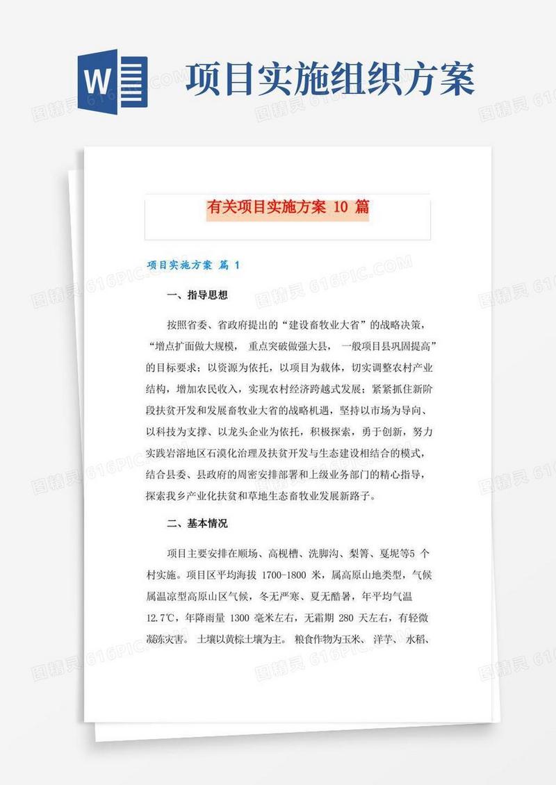 有关项目实施方案10篇
