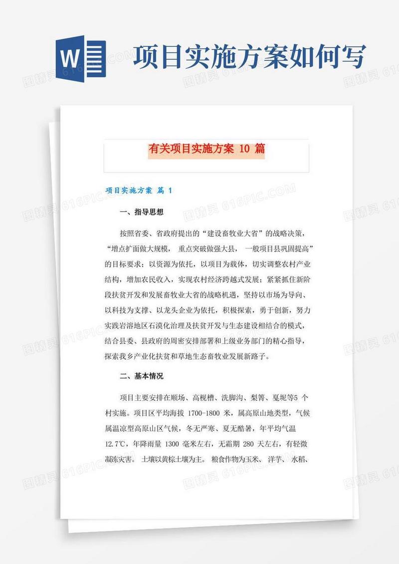 有关项目实施方案10篇