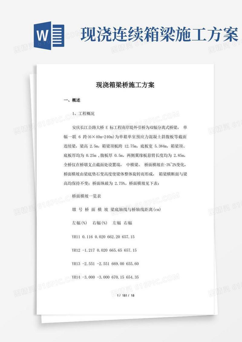 现浇箱梁桥施工方案