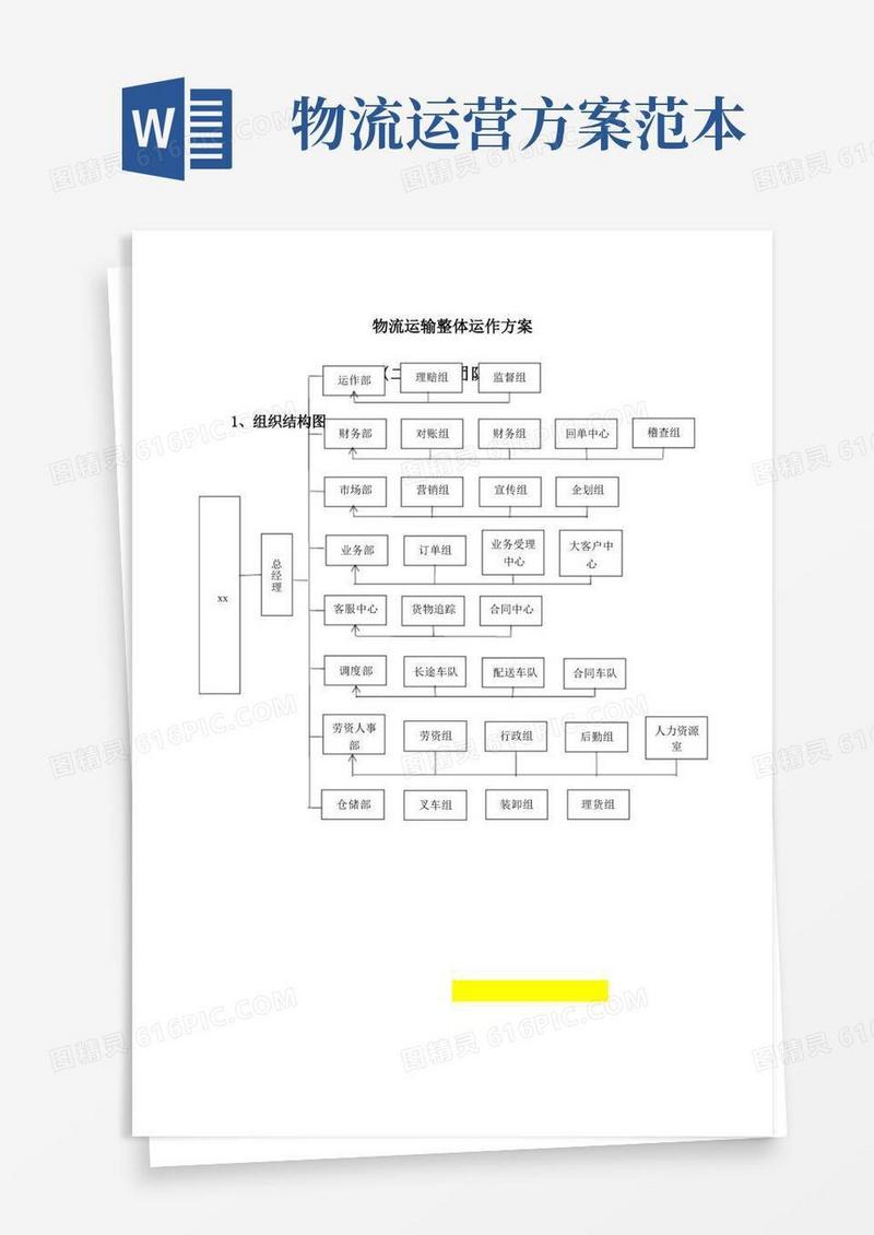 物流运输整体运作方案