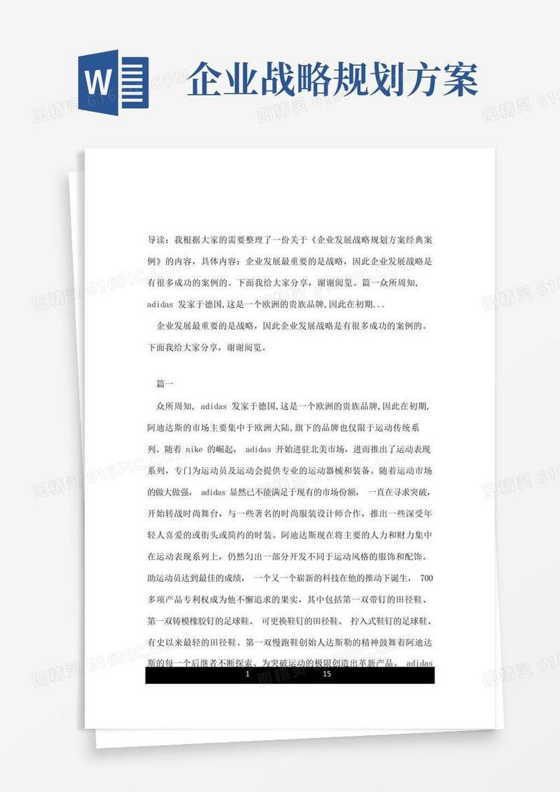 企业发展战略规划方案经典案例